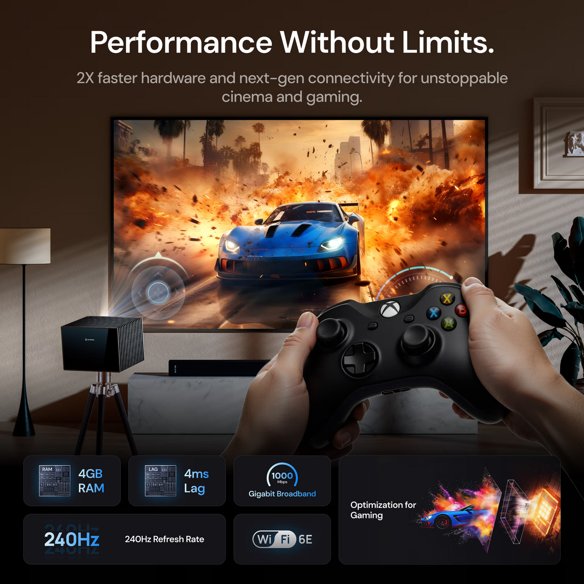 Valerion VisionMaster Max 4K RGB Triple Laser Home Theater Projector